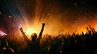 The picture of people in raving concert in Goa. AI generated Image by rawpixel. 