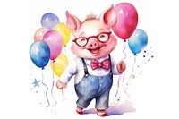Portrait balloon glasses party. AI generated Image by rawpixel.