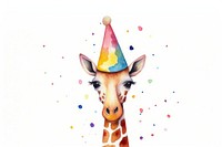 Giraffe party hat white background. AI generated Image by rawpixel.