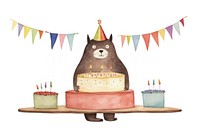 Rat characters wearing party hat dessert cake celebration. AI generated Image by rawpixel.