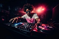 Turntable nightlife glasses mixing. AI generated Image by rawpixel.