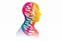 DNA human white background silhouette. AI generated Image by rawpixel.