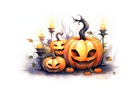 Halloween pumpkins candle anthropomorphic jack-o'-lantern. AI generated Image by rawpixel.