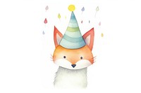 Fox drawing party hat. 