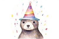 Otter party hat representation. 