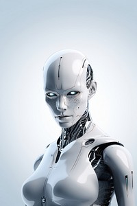 Robot futuristic technology portrait. AI generated Image by rawpixel.