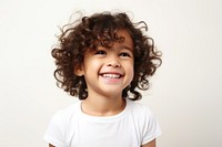 Portrait child hairstyle smile. 