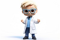 Blond asian doctor cute white background intelligence. AI generated Image by rawpixel.