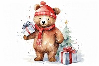 Bear christmas toy white background. AI generated Image by rawpixel.