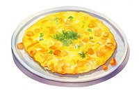 Omelette rice plate food vegetable. 