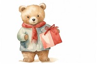 Bear holding shopping bag paper toy representation. AI generated Image by rawpixel.