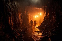 Underworld nature tunnel cave. AI generated Image by rawpixel.