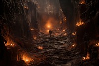 Underworld fire mountain nature. AI generated Image by rawpixel.