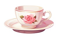 Cup saucer flower drink. AI generated Image by rawpixel.