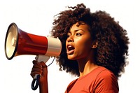 Megaphone shouting female adult. AI generated Image by rawpixel.