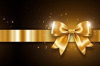 Elegant gold ribbon with a shiny bow on a dark background. Gold ribbon sparkles, creating a festive and luxurious atmosphere. Perfect for celebrations and gifts.