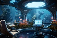 Fantasy scene aquarium nature sea. AI generated Image by rawpixel.