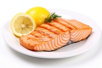 Grilled Salmon steak salmon plate seafood. AI generated Image by rawpixel.