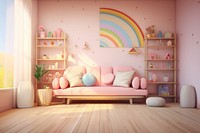 Pastel wall room architecture furniture building. 