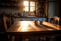 Table kitchen architecture furniture. AI generated Image by rawpixel.