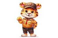 Tiger security guard cartoon cute toy. 