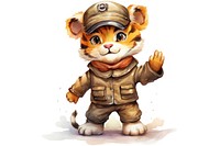 Tiger soldier cartoon cute carnivora. 