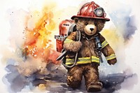 Bear firefighter helmet representation. AI generated Image by rawpixel.
