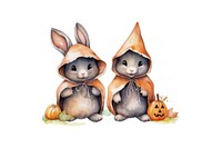 Cute rabbit halloween animal figurine mammal. 