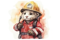 Ferret firefighter portrait helmet. 