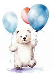 Polar Bear bear balloon mammal. AI generated Image by rawpixel.
