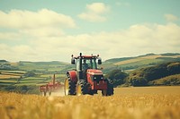 Tractor field farm agriculture.