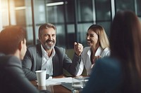 Business laughing meeting adult. AI generated Image by rawpixel.