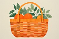 Orange basket handbag plant art. 