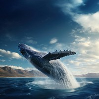 Blue whale outdoors animal mammal. AI generated Image by rawpixel.