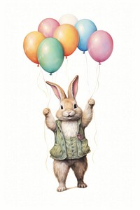 Rabbit party balloon rodent mammal. AI generated Image by rawpixel.