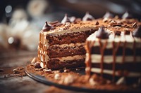 Close-up cake on a table, dessert photo. AI generated image by rawpixel.