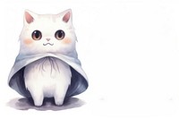Cute cat wearing ghost custume animal cartoon drawing. AI generated Image by rawpixel.