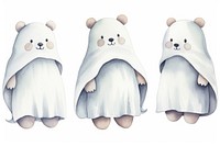 Bear wearing ghost custume cartoon mammal animal. 