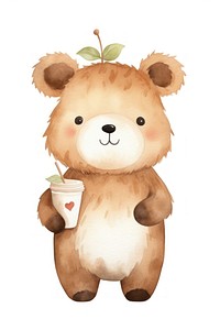 Bear drink smoothie cartoon cute toy. 