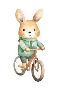 Rabbit playing cycling vehicle cartoon animal. 