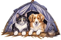 Camping animal dog cartoon. AI generated Image by rawpixel.