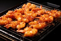 Fried shimps, top-viewed seafood photo. 