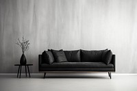 Minimal black sofa architecture furniture cushion.  Image by rawpixel.