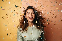 Happy birthday laughing confetti smile. AI generated Image by rawpixel.