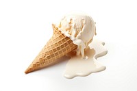 Melting ice cream, isolated on white background. AI generated image by rawpixel.