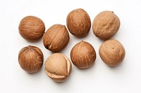 Nutmeg nuts plant food white background. AI generated Image by rawpixel.