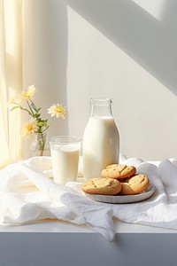 Milk tablecloth dairy bread. AI generated Image by rawpixel.