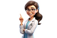 Female dentist cartoon adult white background. AI generated Image by rawpixel.
