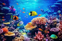 Tropical sea underwater fishes aquarium nature ocean. 