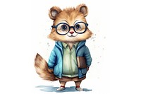 Cute baby animal character portrait cartoon drawing. 